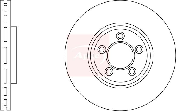 Apec 2 x Brake Disc Set Vented