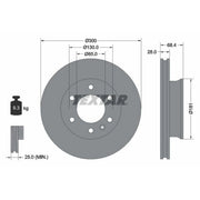 Textar 2 x Vented Front Brake Discs 93143203