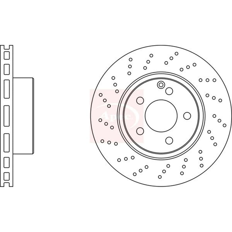 Apec 2 x Perforated/Vented Front Brake Discs DSK2132