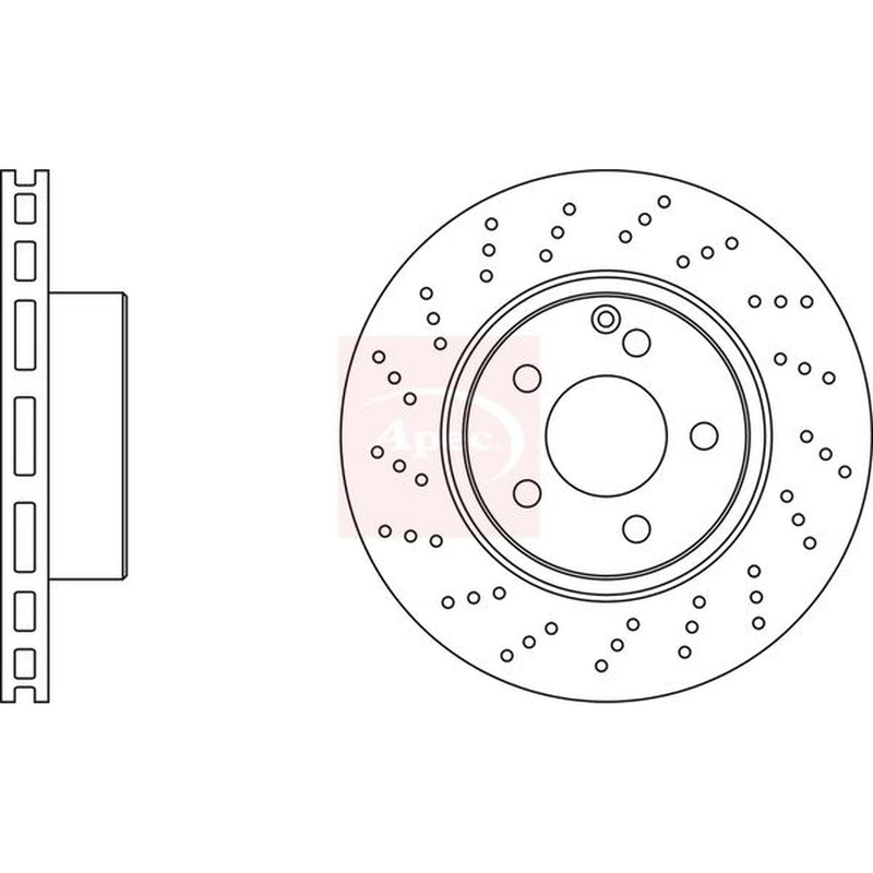 Apec 2 x Perforated/Vented Front Brake Discs DSK2132