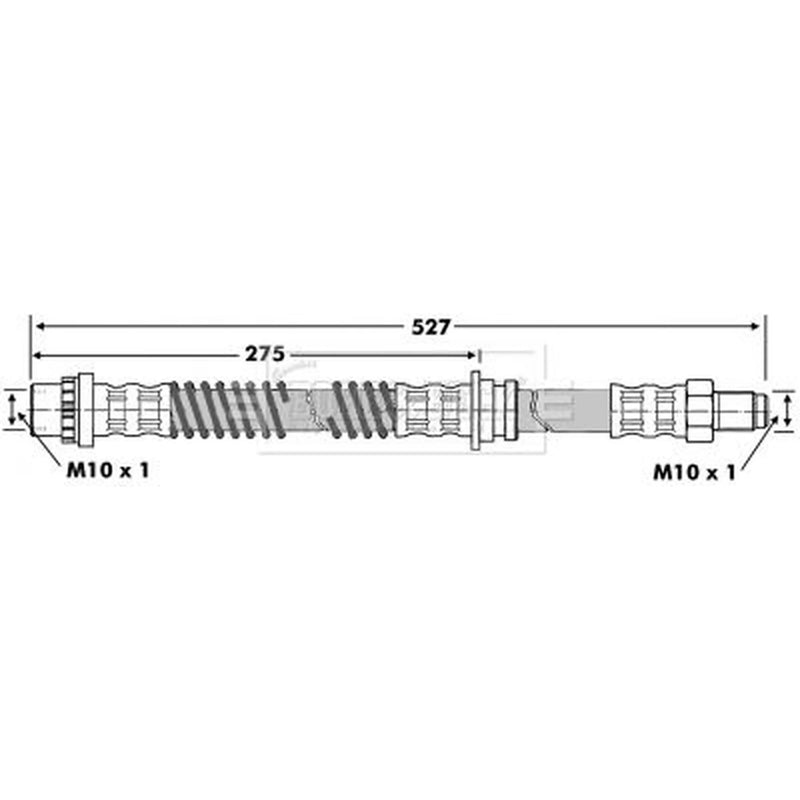 Borg & Beck Brake Hydraulic Hose Line Front Left BBH6843