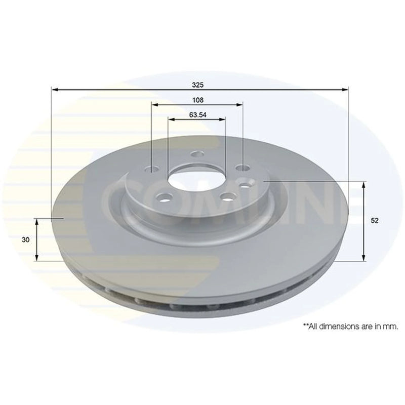 Comline 2 x Internally Vented Front Brake Discs ADC1287V