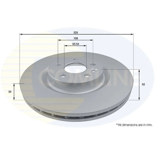Comline 2 x Internally Vented Front Brake Discs ADC1287V