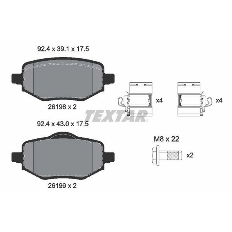 Textar Rear Brake Pad Set 2619801