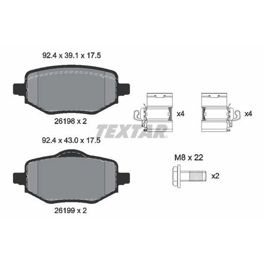 Textar Rear Brake Pad Set 2619801