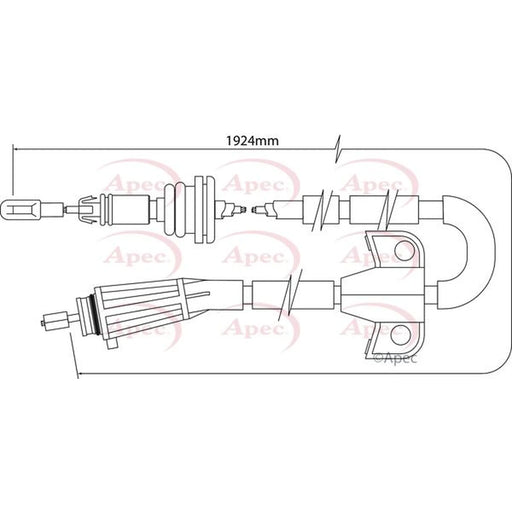 Apec Handbrake Cable Left Rear CAB1510