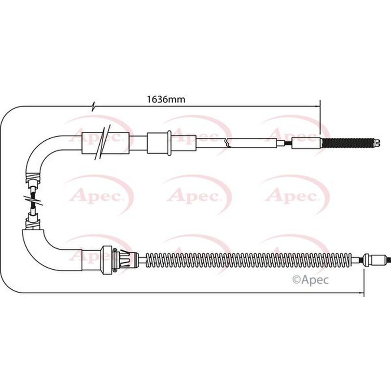 Apec Handbrake Cable Left Rear CAB1516