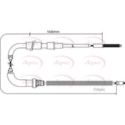 Apec Handbrake Cable Left Rear CAB1516