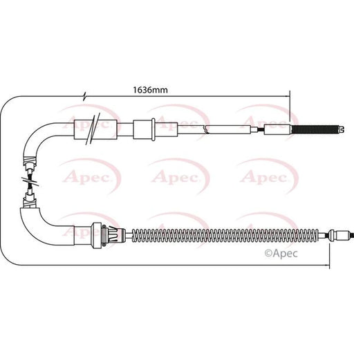 Apec Handbrake Cable Left Rear CAB1516