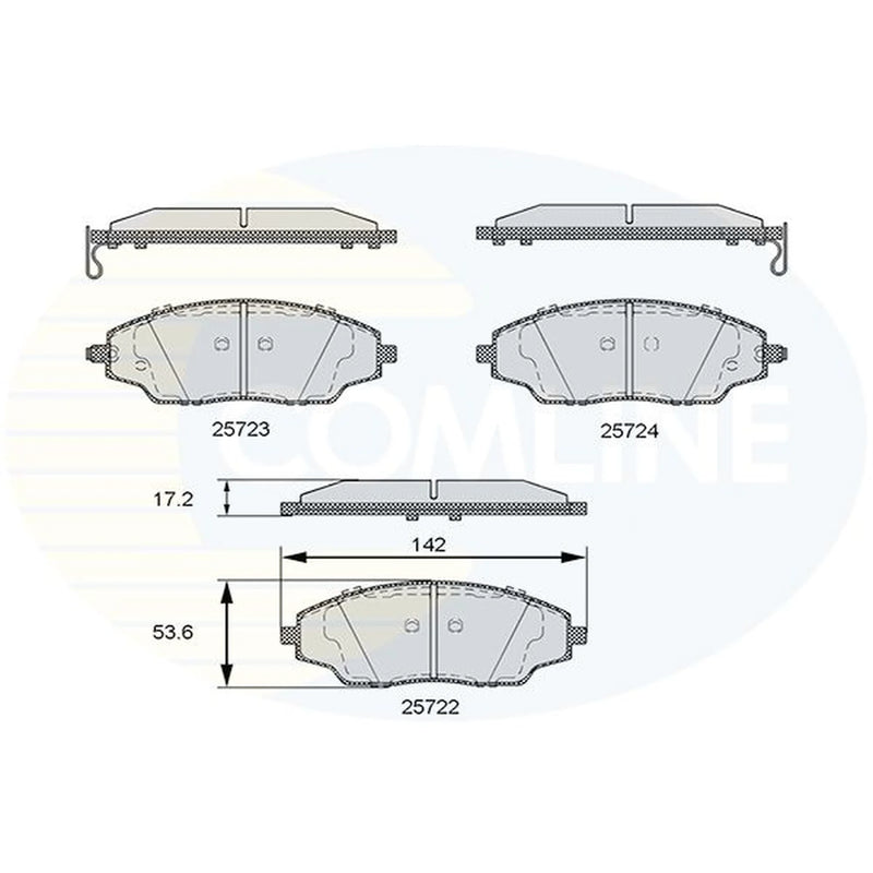 Comline 4 x Front Brake Pad Set CBP36083