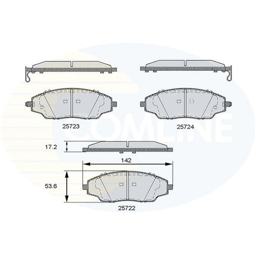 Comline 4 x Front Brake Pad Set CBP36083