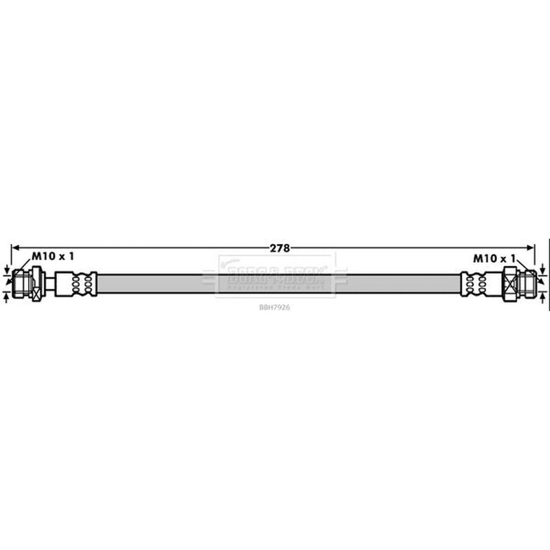 Borg & Beck Brake Hydraulic Hose Line Rear Left BBH7926