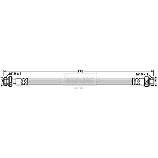 Borg & Beck Brake Hydraulic Hose Line Rear Left BBH7926