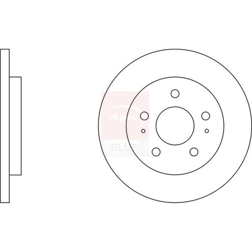 Apec 2 x Solid Front Brake Discs SDK6353