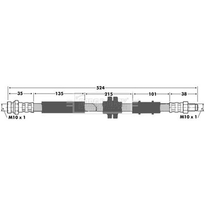 Borg & Beck Brake Hydraulic Hose Line Front Left BBH7374