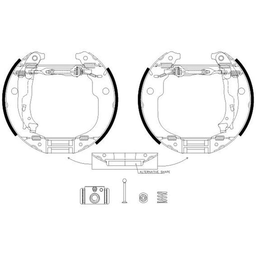Mintex Brake Shoe Set Axle Kit MSP412