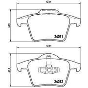 Brembo 4 x Rear Brake Pad Set P86019