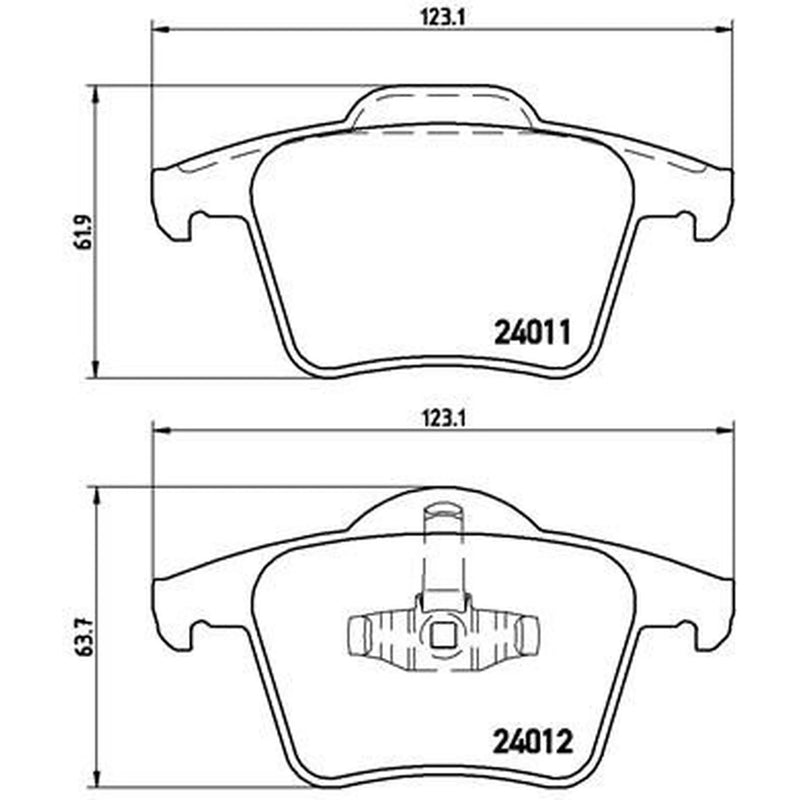 Brembo 4 x Rear Brake Pad Set P86019