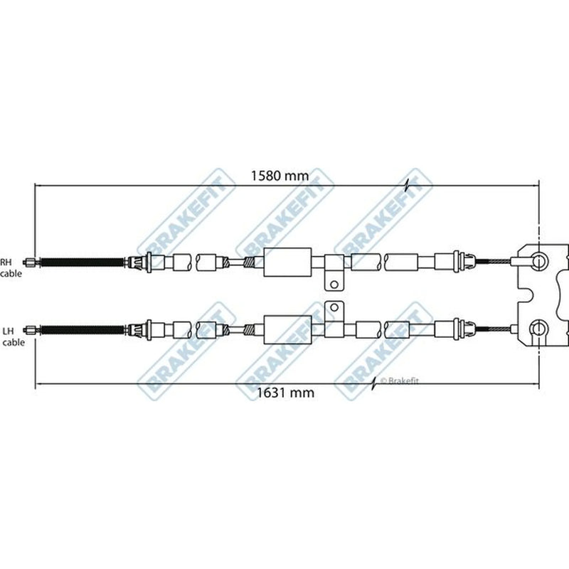 Apec Handbrake Cable Left Rear BBC3126