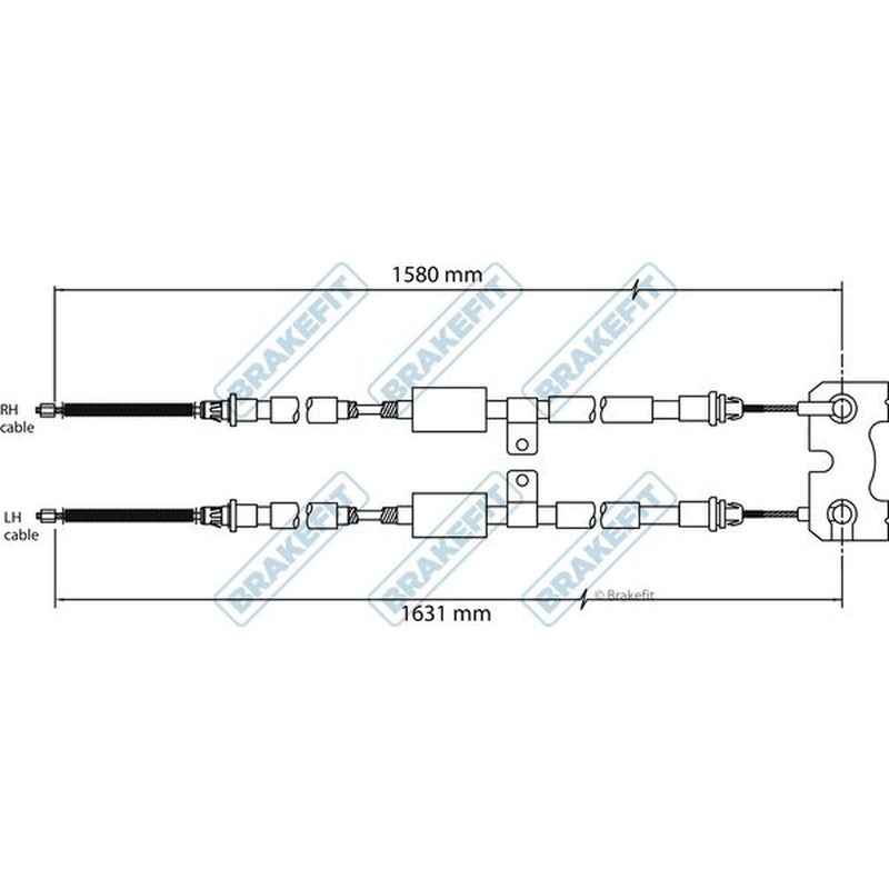 Apec Handbrake Cable Left Rear BBC3126