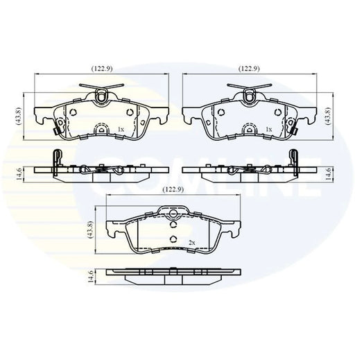 Comline 4 x Rear Brake Pad Set CBP32204