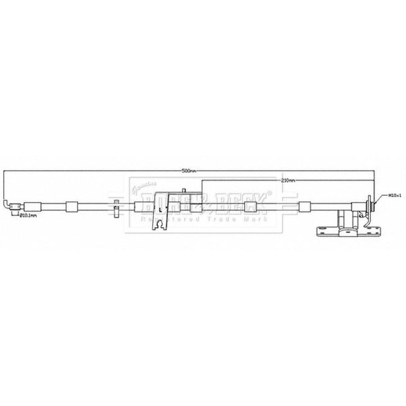 Borg & Beck Brake Hydraulic Hose Line Rear Left BBH8688