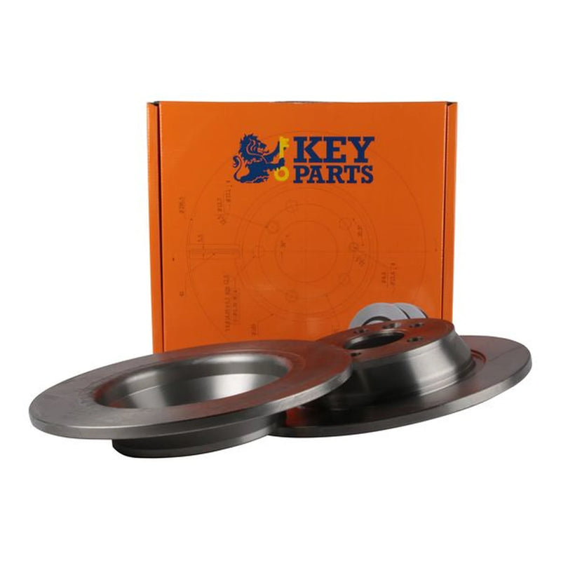 Key Parts 2 x Solid Rear Brake Discs KBD4587