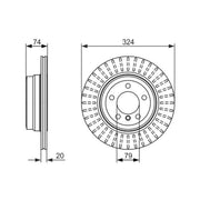 Bosch 2 x Vented Rear Brake Discs 0 986 479 671