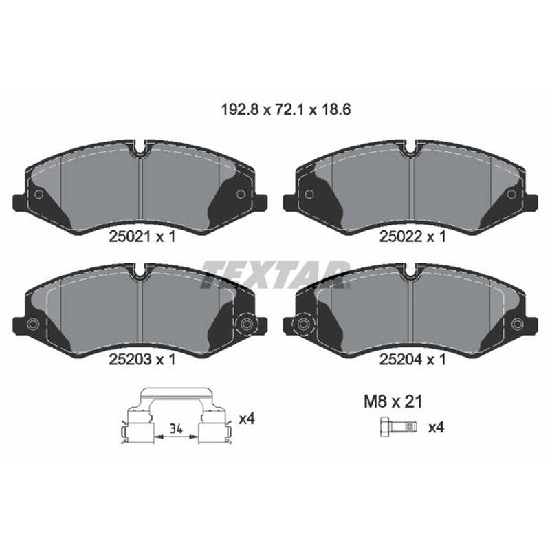 Textar Front Brake Pad Set 2502201