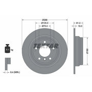 Textar 2 x Solid Rear Brake Discs 92076603