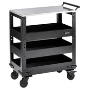 Bunker 3 Tier Trolley with Pull Handle & Stainless Steel Worktop 714mm