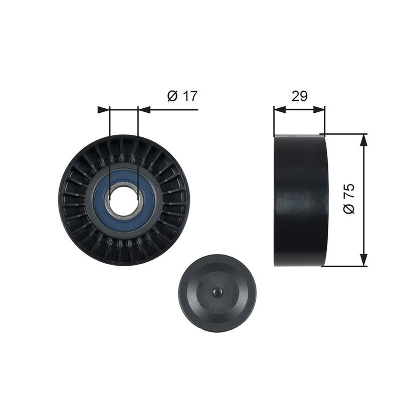 Gates V-Ribbed Belt Deflection/Guide Pulley T36462