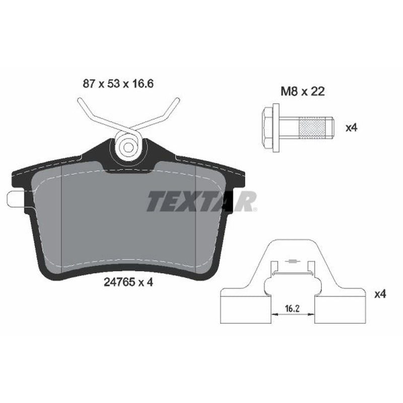 Textar Rear Brake Pad Set 2476501