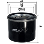 Valeo Engine Oil Filter 586140