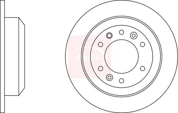 Apec 2 x Brake Disc Set Solid