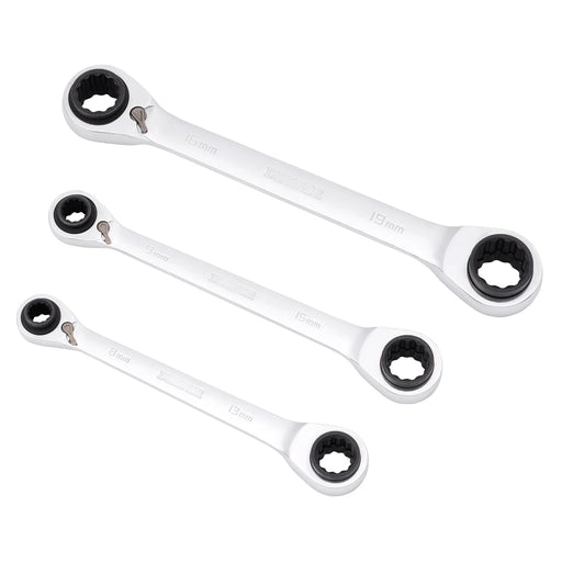 Draper Metric 4-in-1 Reversible Ratchet Spanner Set (3 Piece)