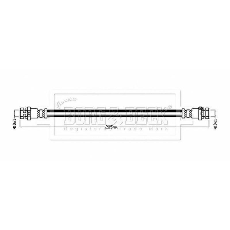 Borg & Beck Brake Hydraulic Hose Line Rear BBH8856