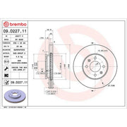 Brembo 2 x Internally Vented Front Brake Discs 09.D227.11
