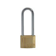 Faithfull Brass Padlock 40mm Long Shackle 3 Keys - FAIPLB40LS