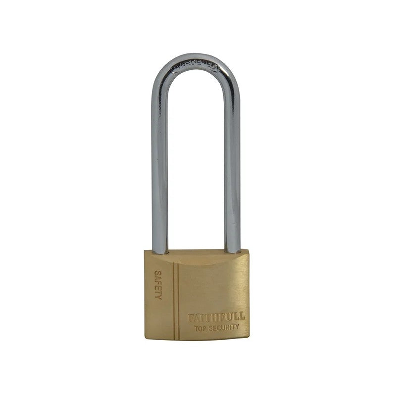 Faithfull Brass Padlock 40mm Long Shackle 3 Keys - FAIPLB40LS