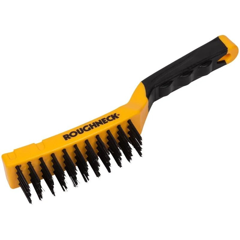 Roughneck Carbon Steel Wire Brush Soft Grip 300mm (12in) - 4 Row - 52-040