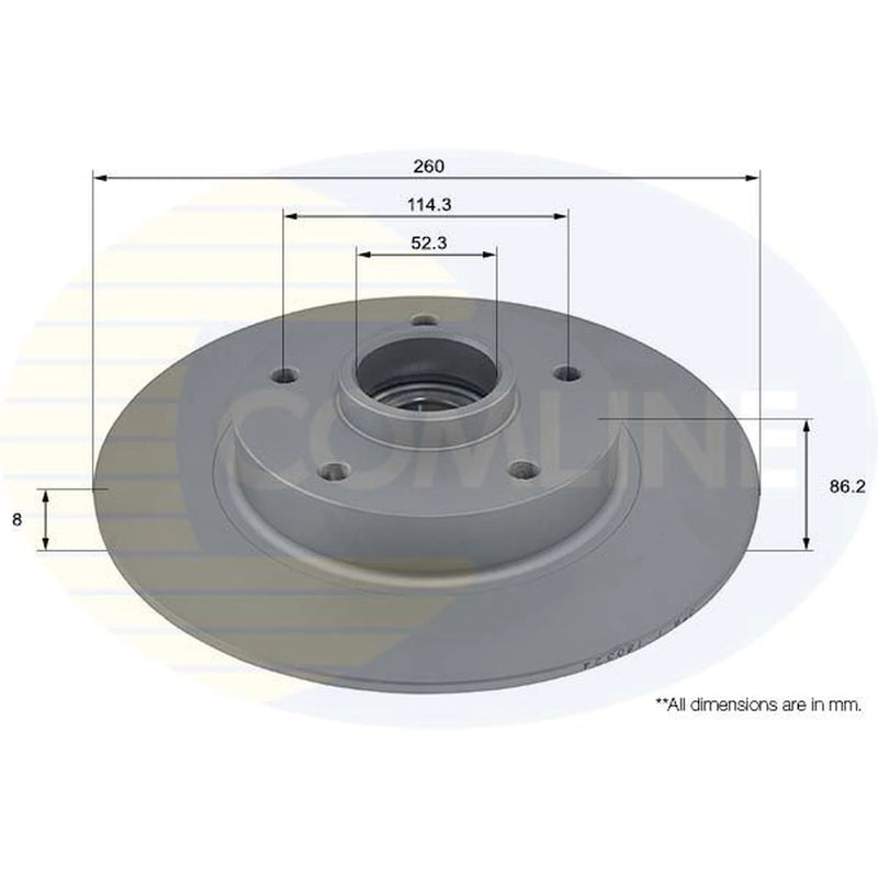 Comline 2 x Solid Rear Brake Discs ADC3031