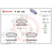 Brembo 4 x Front Brake Pad Set P50144