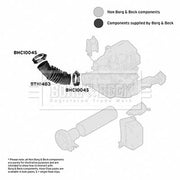 Borg & Beck Air Filter Intake Hose NBR (nitrile butadiene BTH1483