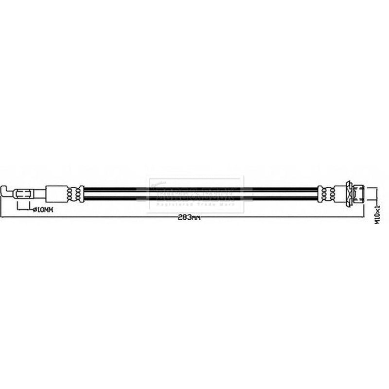 Borg & Beck Brake Hydraulic Hose Line Rear Left BBH8550