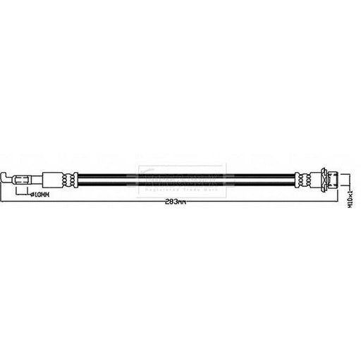 Borg & Beck Brake Hydraulic Hose Line Rear Left BBH8550