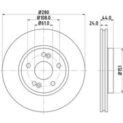 DON 2 x Front Brake Discs PCD14232