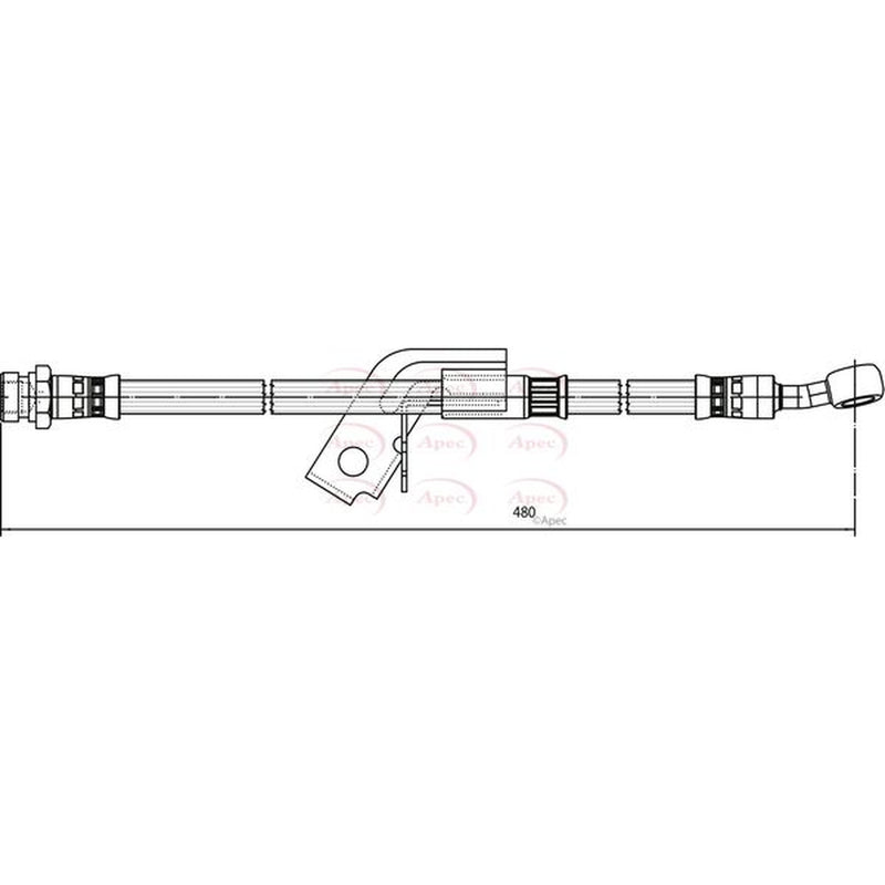 Apec Brake Hydraulic Hose Line Rear Left HOS4140