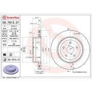 Brembo 2 x Internally Vented Rear Brake Discs 09.7813.21