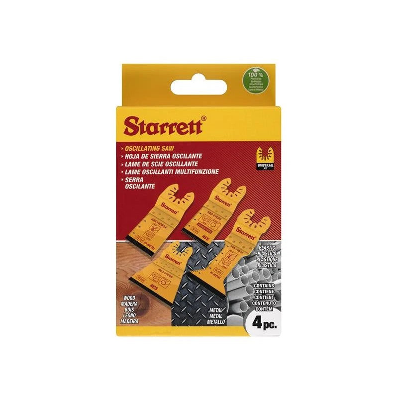 Starrett KSO-0400 Professional Oscillating Blade Set, 4 Piece - KSO-0400